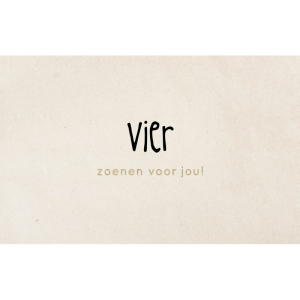 Wenskaart Vier zoenen voor jou